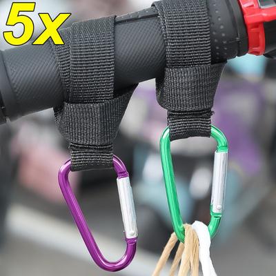 1/5Pcs Motorcycle Electric Vehicle No-Punch Hooks Multifunctional Aluminium Alloy D-Shaped Handlebar Hook Motorbike Accessories