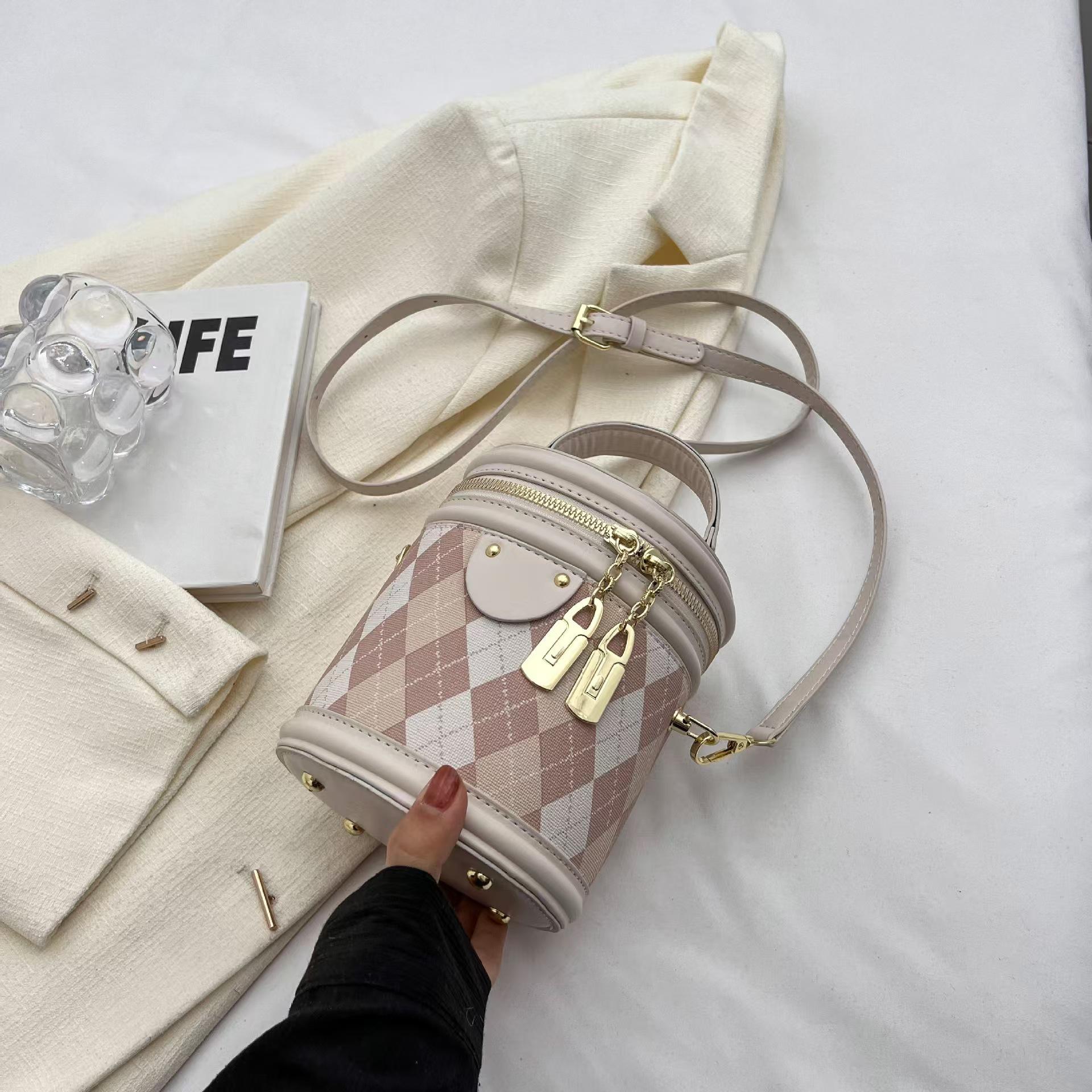 

Женская модная сумка-мессенджер High-End Texture Diamond Portable Bucket Bag