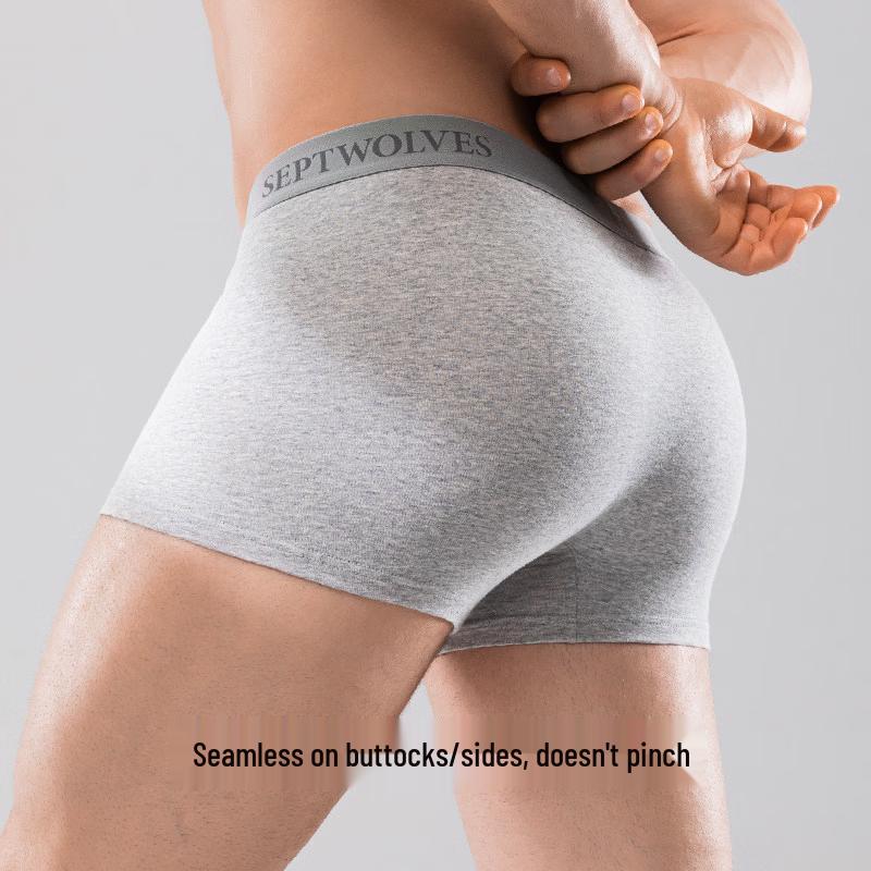 SEPTWOLVES Men's 60S Pure Cotton Breathable Boxer Briefs
