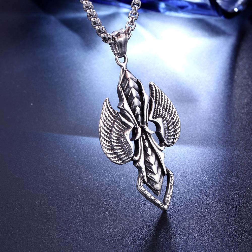 Titanium Steel Multiple Cross Titanium Steel Pendant Necklaces Ins Hip-hop High-end Trendy Men
