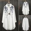 Women Fashion Casual Long Sleeve V-neck Blouse Flower Floral Print Plus Size Outfit Tops