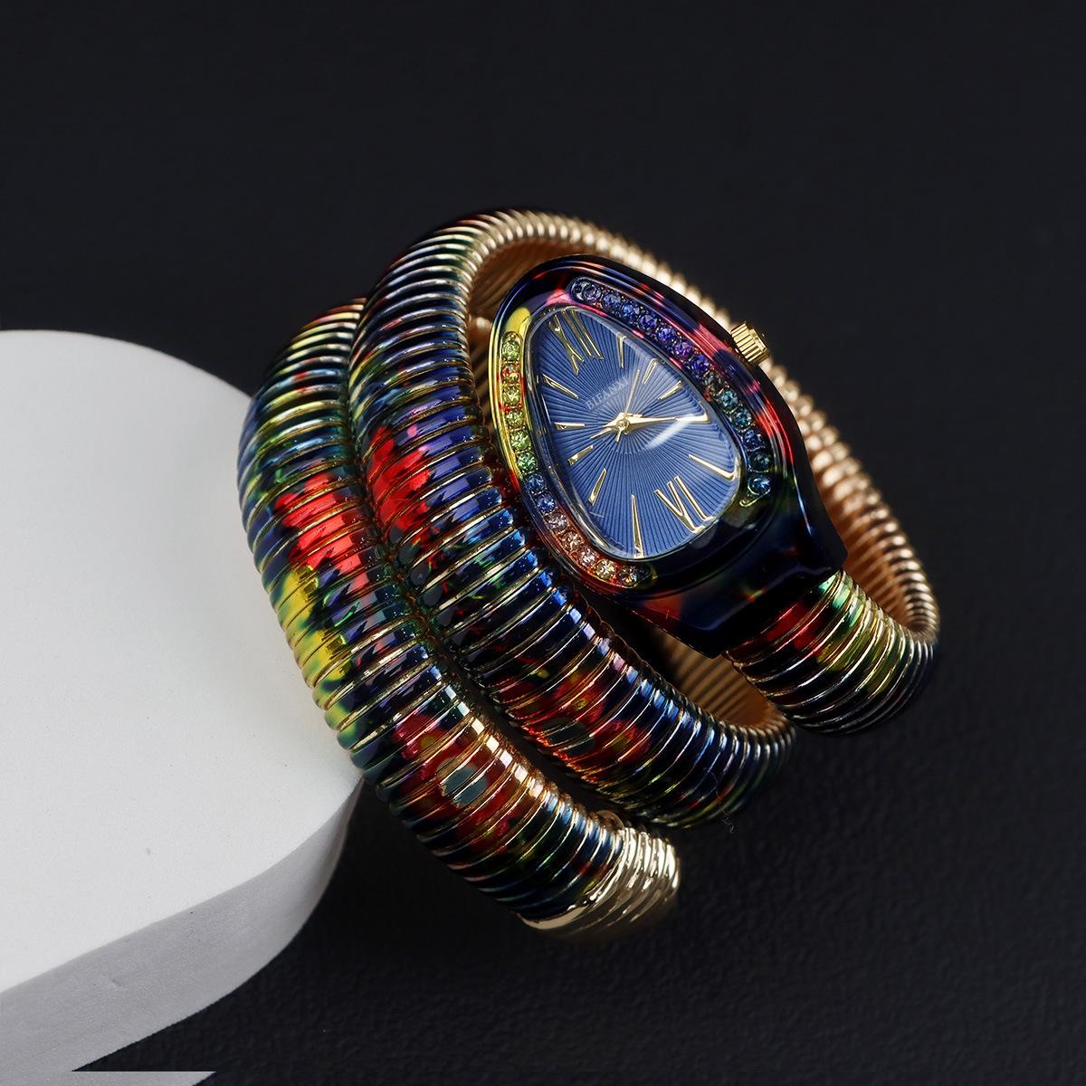 Creative Snake Watch Women s Personalized Pattern Foreign Trade Quartz Watch Steel Belt Bracelet Watch Electronic Watch