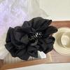 Elegant Korean Black Bow Hairpin - Large High-Grade Shark Clip for Summer