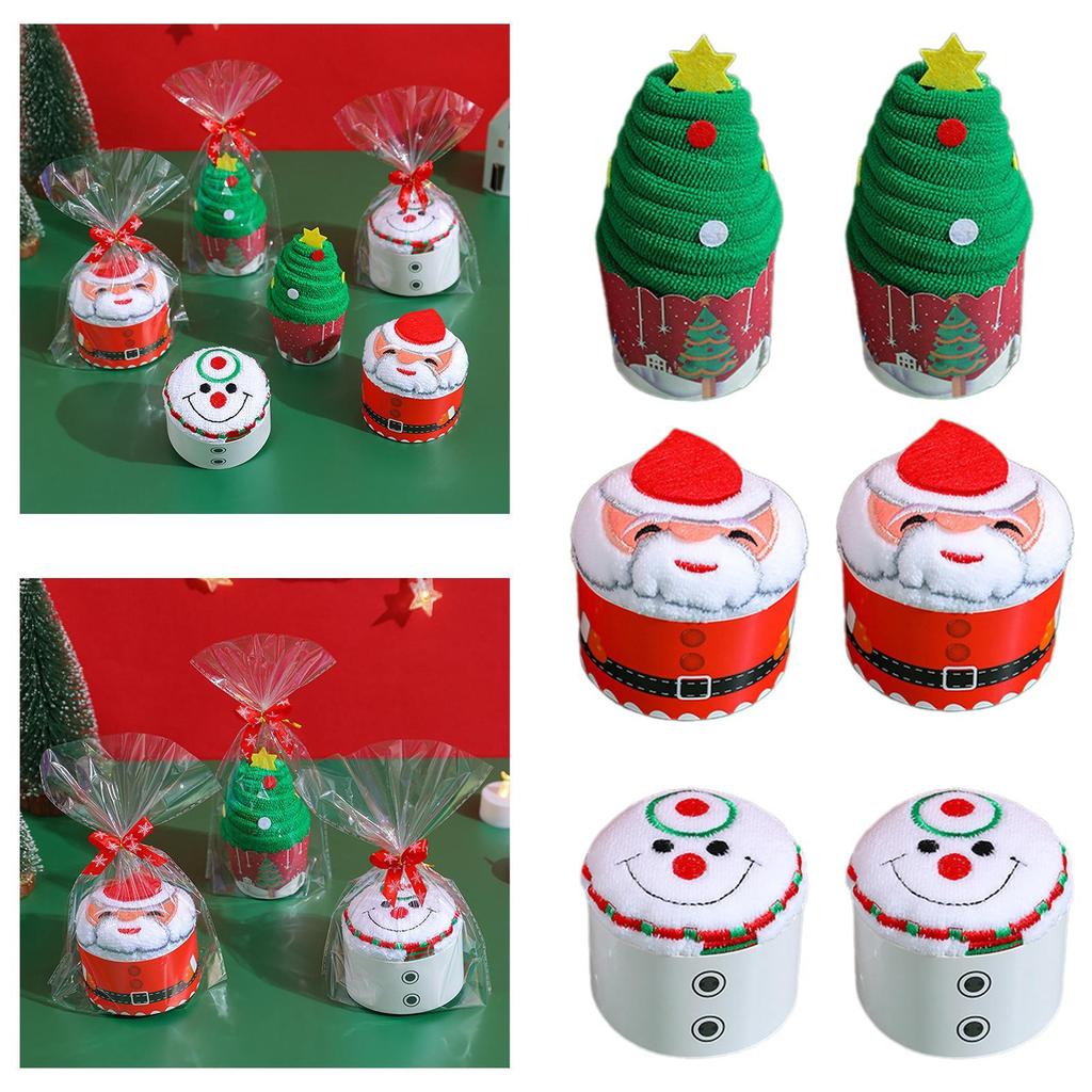 Christmas Dish Towel ,Towel Gift Set, Cartoon Holiday Themed Decorative, Portable Christmas Beach Towel, Cake Towel Decor,
