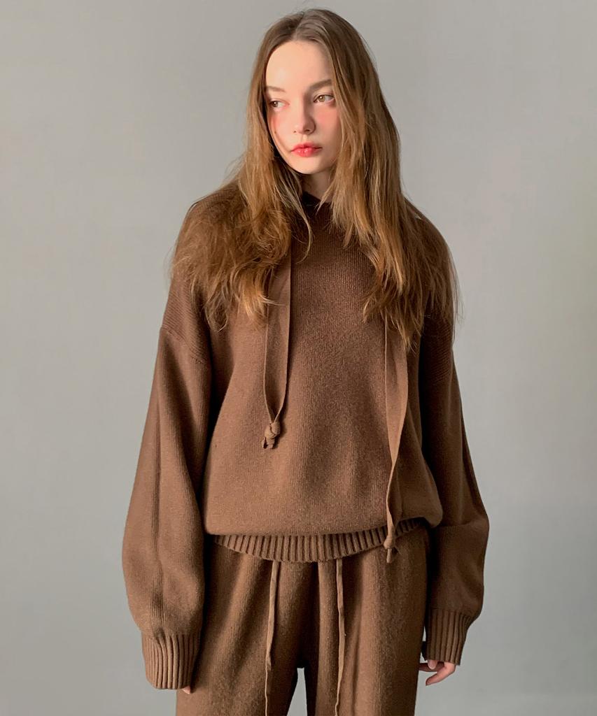 Baseukala [Set] Loose Fit Hoodie+Pants Knit Set-Up (4Colors)