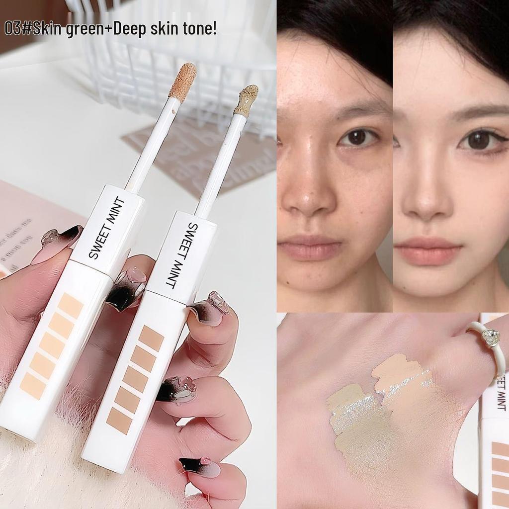 Correttore Doppio & Sculpting Viso SweetMint - Illuminante Liquido, Aderenza Naturale, Idratante, Finish Liscio.