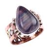 Natural Fluorite Gemstone Handmade 925 Sterling Silver Two Tone Ring Size 7 c7m79