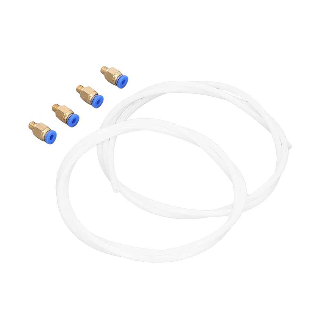 Pneumatic PTFE Tubing Kit with Brass PC4 M6 Pneumatic Straight Connector for 3D Printer