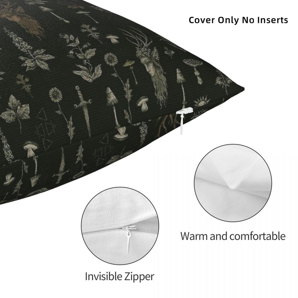 Forest And Field Guardian Square Pillowcase Polyester Linen Velvet Printed Zip Decorative Pillow Case Car Cushion Cover