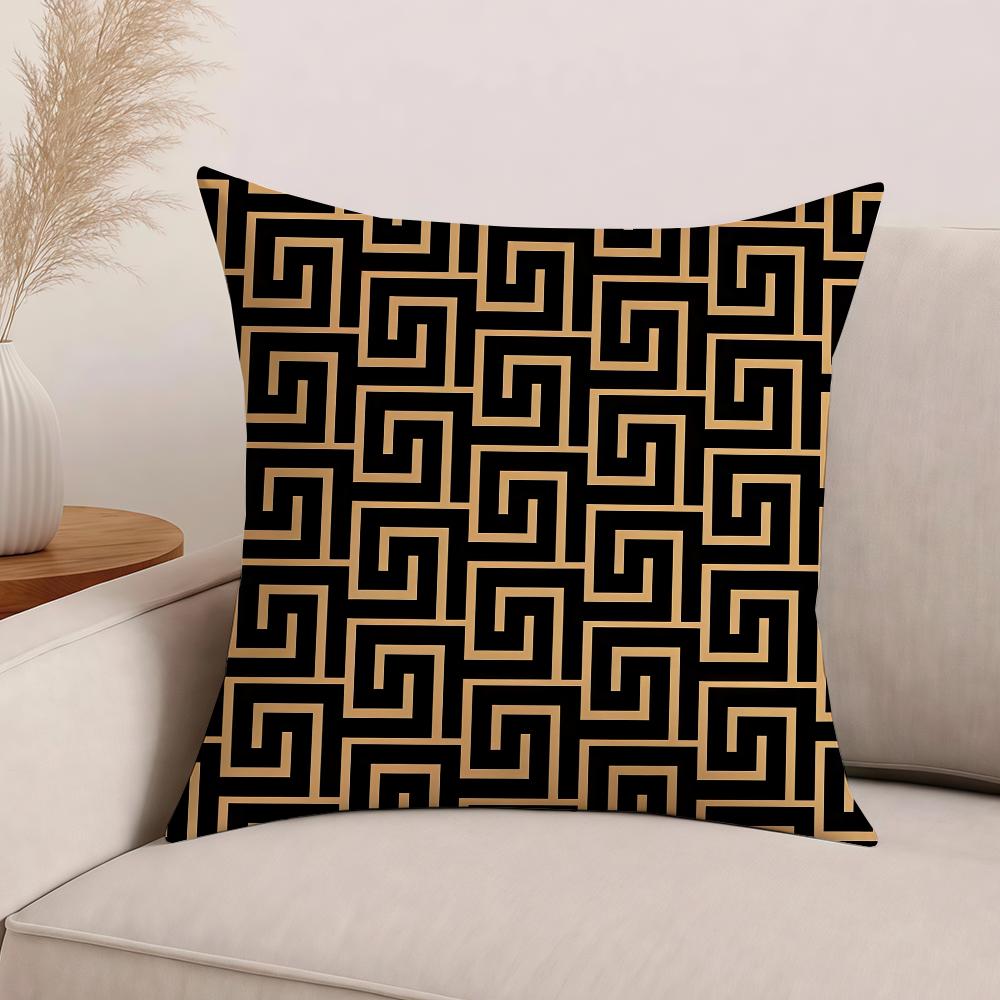 

Fashion Greek key pattern Meander Pillow Case Office Cushions Suitable For Sofa Car Bedroom Decorative Cushion Cover 12x12Inch