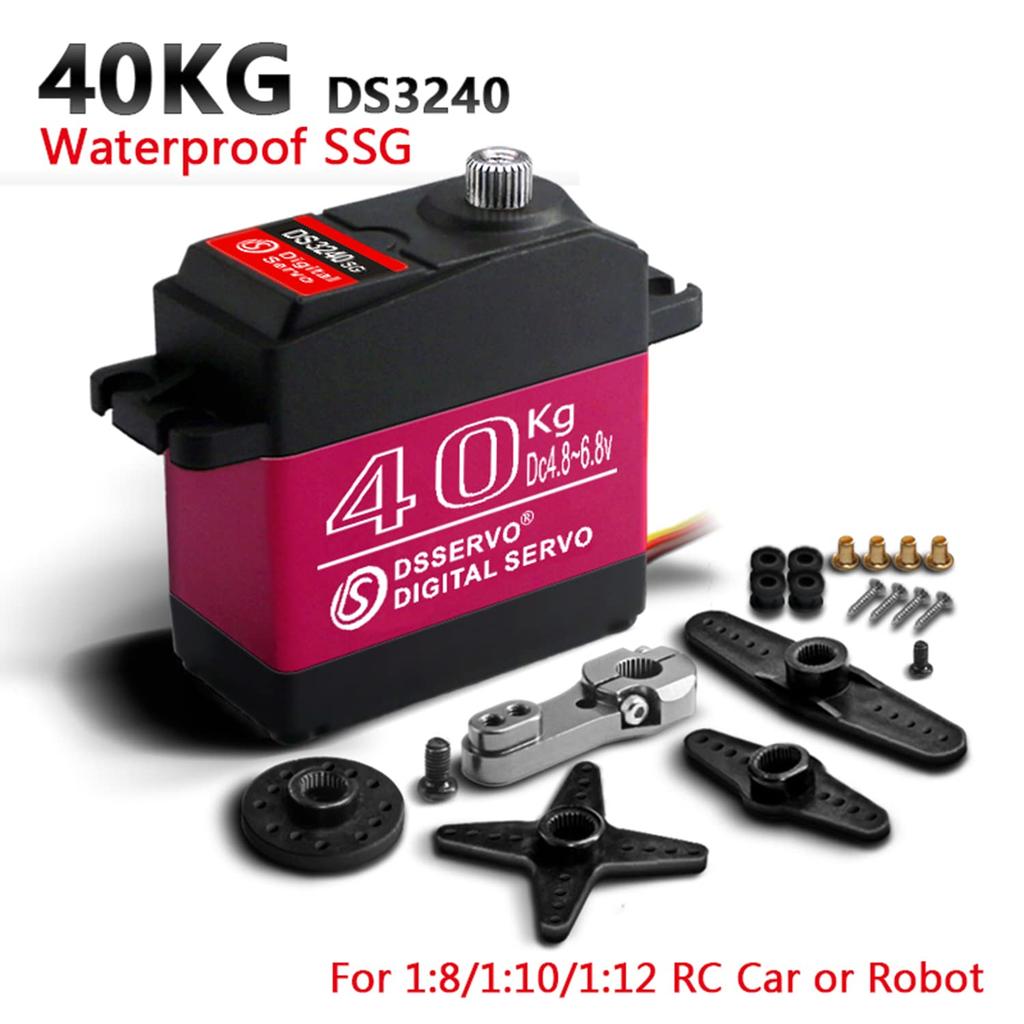 DS3240 40kg High Torque Full Metal Digital Steering Servo, Waterproof, 270°, Compatible with Baja RC Cars