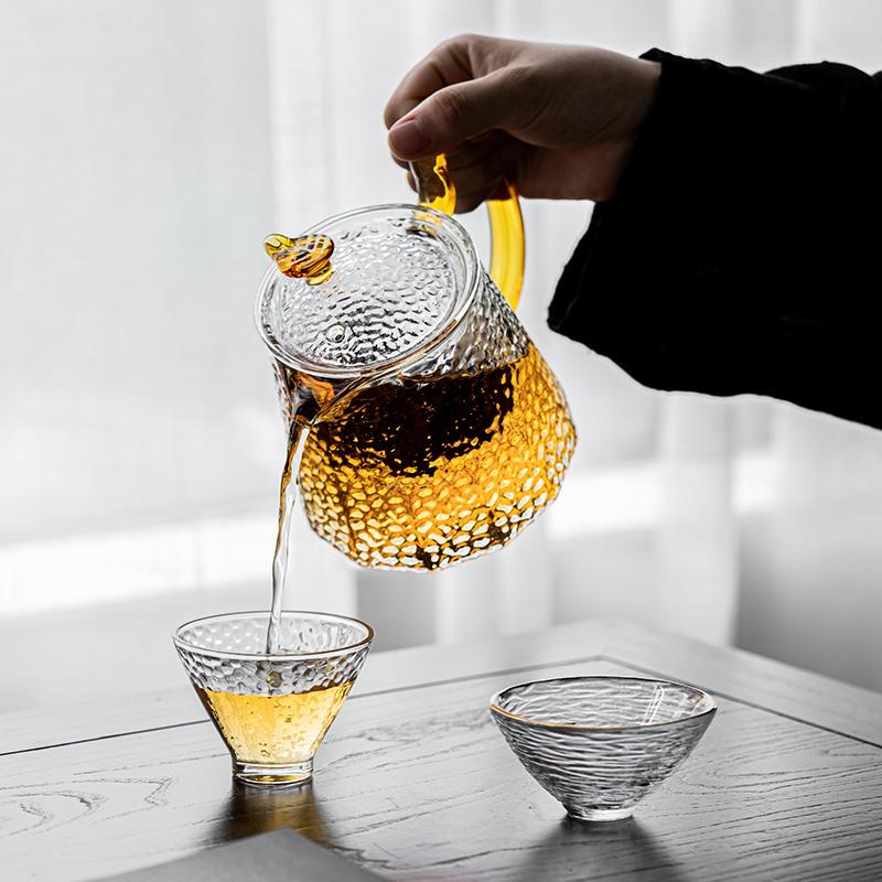 Large Capacity Hammered Glass Teapot Teapot Tea Separator Filter Flower Teapot Cooking Tea Pot Home Kung Fu Tea Set