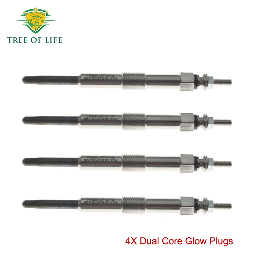 4x New Glow Plugs 11V For KIA Sportage II Magentis Carens II Cerato Ceed I ProCeed 2.0 CRDi 2002-2012 36710-27010 36710-27000 4PCS