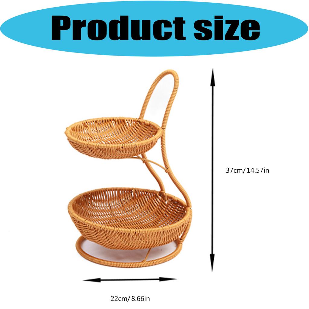 Stackable Plastic Wicker Basket Breathable Design Decorative Fruit Tray For Freshness Produces Storage Indoor Outdoor Use