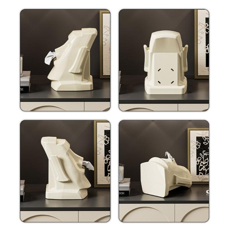 Portatovaglioli Decorativo a Forma di Statua in Pietra Artistica per Soggiorno Scatola Porta Tovaglioli Decorazione per la Casa Contenitore per Asciugamani di Carta