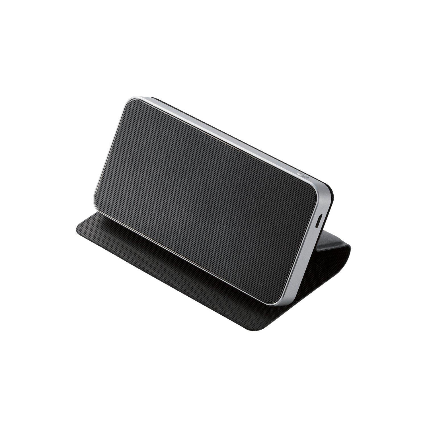 

ELECOM Компактный беспроводной динамик Bluetooth с откидным чехлом черного цвета, совместимый с LBT-SPTR02AVBK