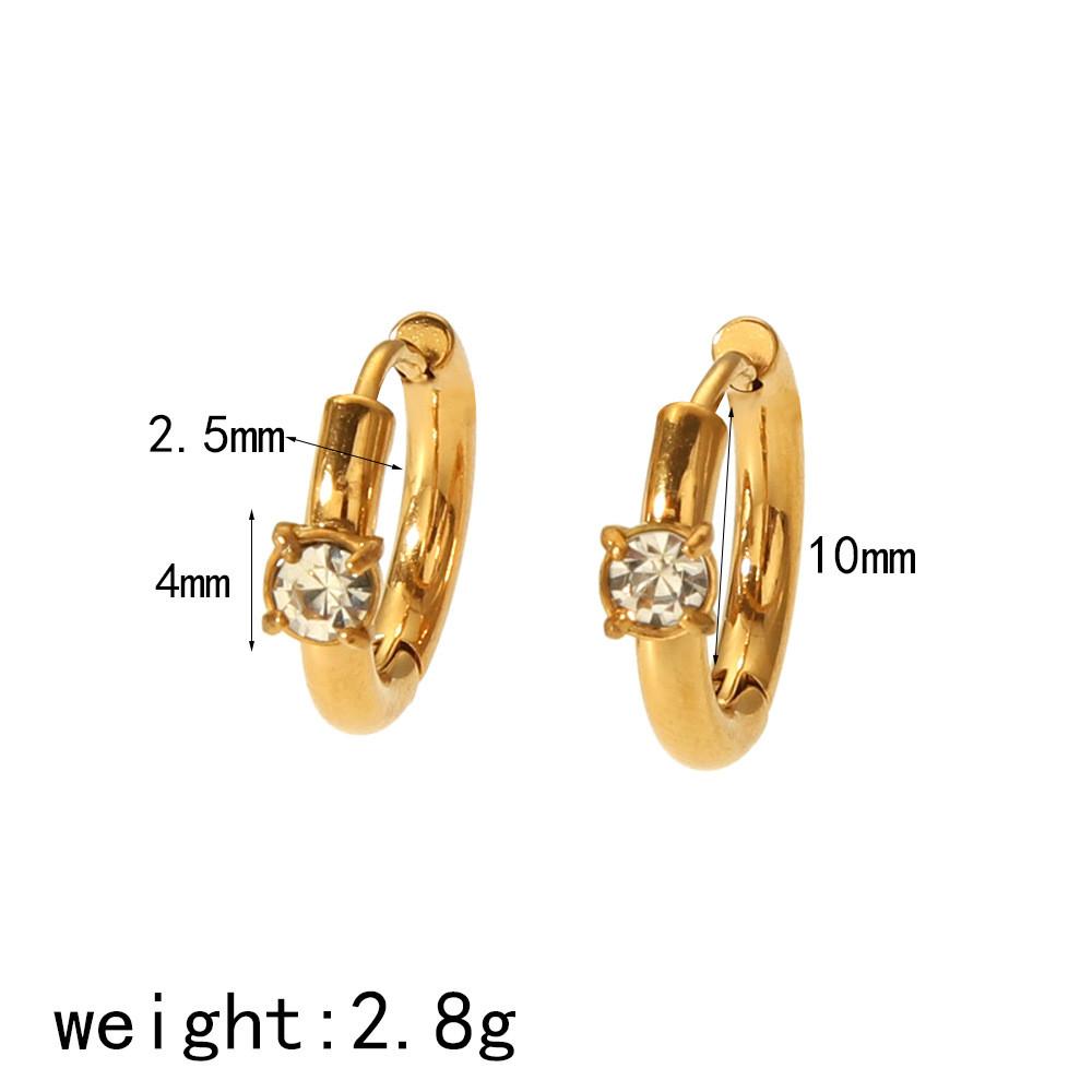

Elegant Titanium Steel Cross And Circle Stud Earrings For Office And Casual Wear Gold B