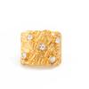 Hip-Hop Irregular Hammer Pleated Diamond Ring, Personalized Metal Wind Wide Version Open Ring