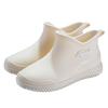 Fashion short tube girls rain shoes low top waterproof shoes kitchen low tube rubber shoes car wash water boots plus cotton wool rain boots