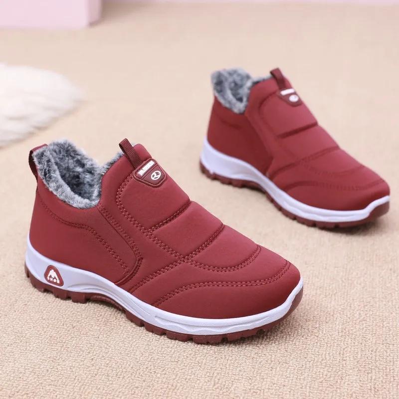 Winter Women's Snow Boots Warm Waterproof Slip On Ankle Boots Thermal Outdoor Short