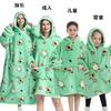 Winter Warm Fleece Hooded Women's Blanket Sleeves Fleece Warm Hooded Sweater Sweater Women's Hooded Robe Pajamas Sleepwear Robe