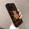 Vintage Plaid Bear Patterns Phone Case For iPhone 17 Pro Max 16 Pro 15 14 13 Mini 12 11 Pro Max 16E 17Air Hockproof Soft Cover