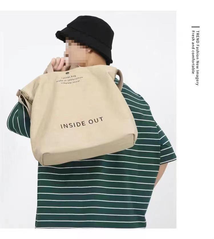 Bolso Bandolera/de Mano de Lona Unisex de Gran Capacidad para Estudiantes, Bolso de Compras o para Tutorías