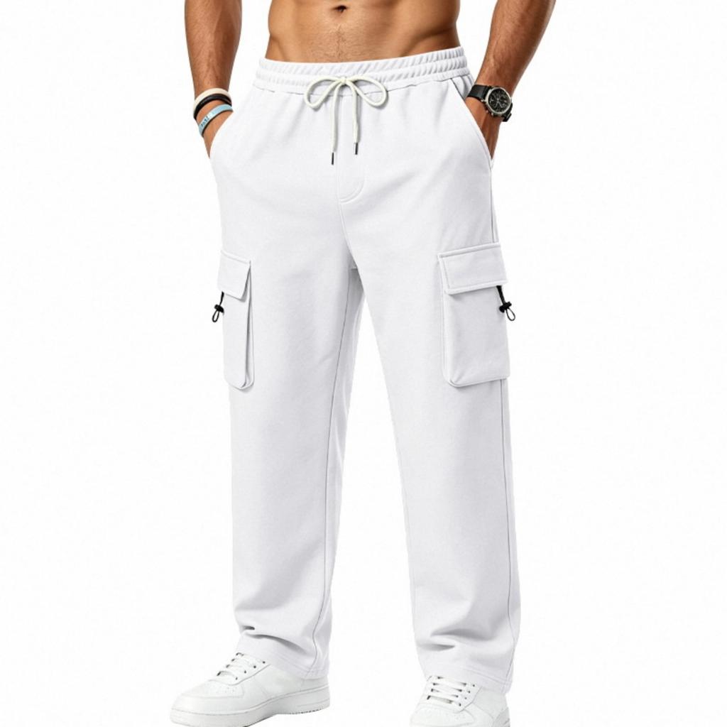 Pantaloni Jogger Pesanti da Uomo per Esterno Design Cargo Multi Tasche Vintage Casual Pantaloni della Tuta Vita con Coulisse