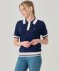 BILTMORE Women'S Summer Collar Contrast Pullover Short Sleeve Knit