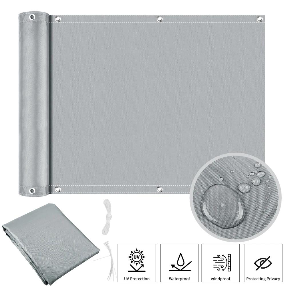 Balcony Privacy Screen Cover Fence Patio Waterproof Shade Cloth 95% UV Protection Shield Deck Shade Sail Garden Porch Pool Decor