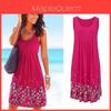 Urban Chic Sleeveless Floral Print Loose Fit Midi Dress Polyester Blend