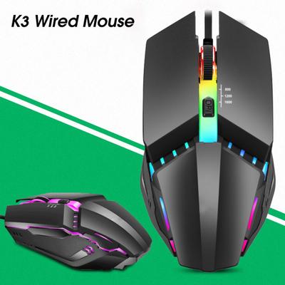 K3 Practical Computer Mouse Non-slip 1600DPI Colorful Lighting