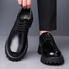 Big Head Shoes Glossy Leather Derby Leather Shoes Formal Business Casual Platform Non-slip Wedding Groom Shoes