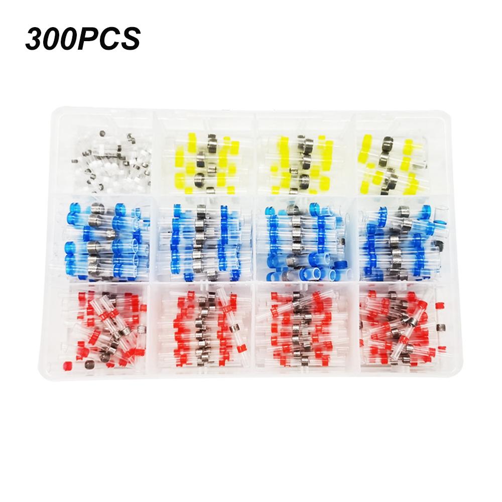 300 sztuk Koszulki termokurczliwe z pierścieniem lutowniczym Terminale połączeniowe do przewodów Terminal połączeniowy Typ termokurczliwy Wodoodporny Łączący