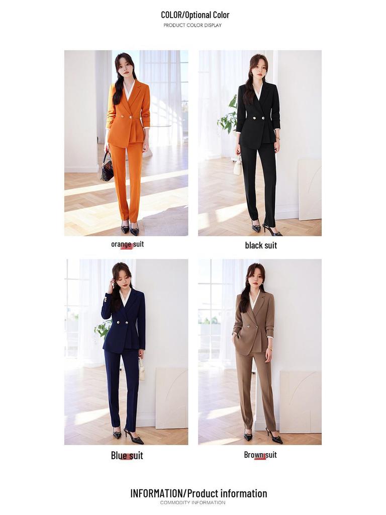 Women's Professional Suit for Spring/Autumn - Fashionable Formal Attire for Hotels, Sales, and Beauty Salons