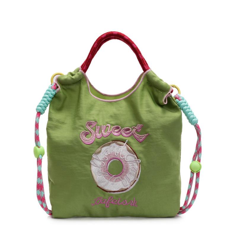 Embroidery Donut Nylon Bag Women's New Fashion Mini Commuter Bag Shoulder Messenger Bag
