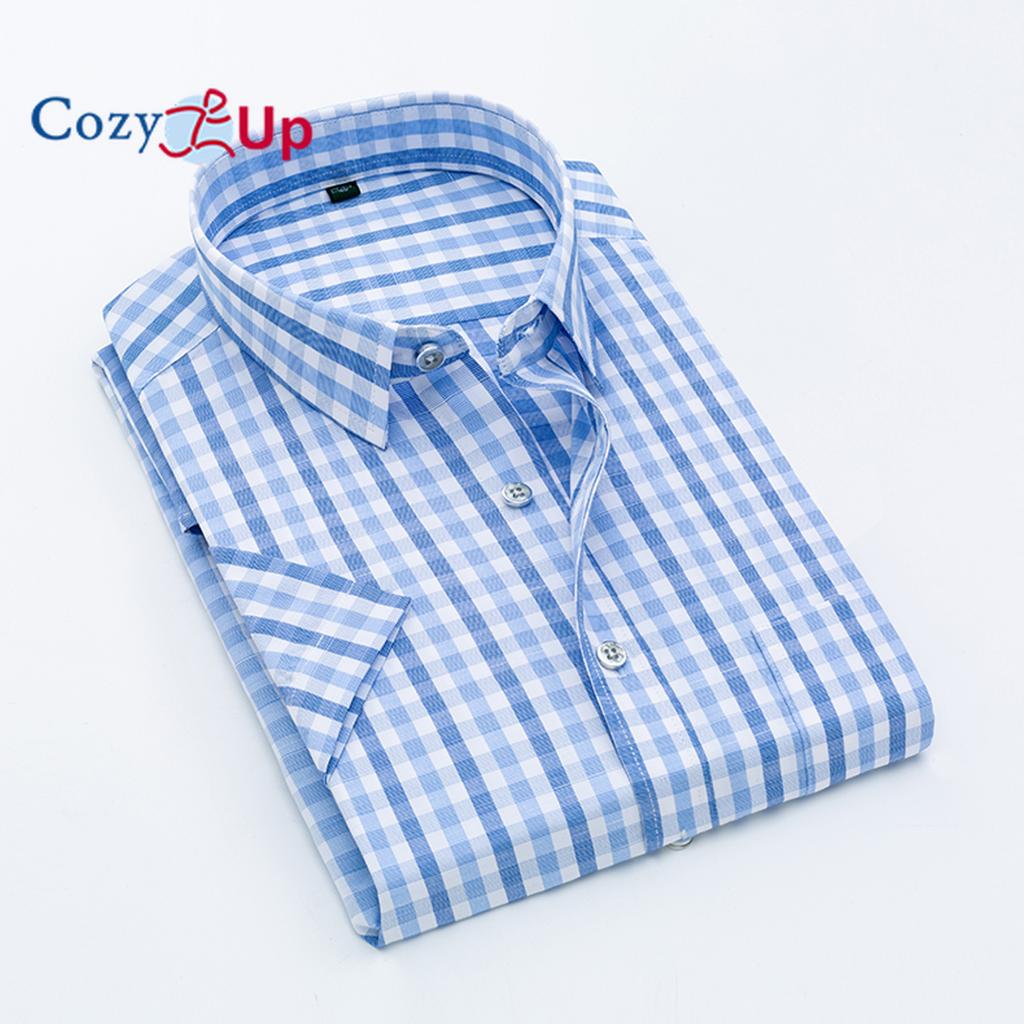 Útulná pánská tenká kostkovaná košile s krátkým rukávem Business ležérní košile