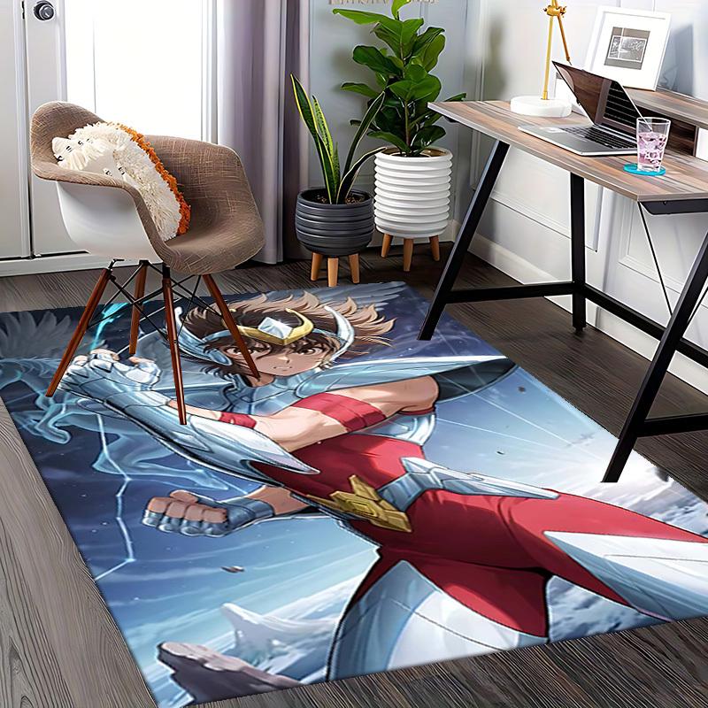 1pc Saint Seiya Athena Chair Mat - Anime Cartoon Design Office Desk Pad, Non-Slip Rug for Home Decor, Suitable for All Seasons.T004