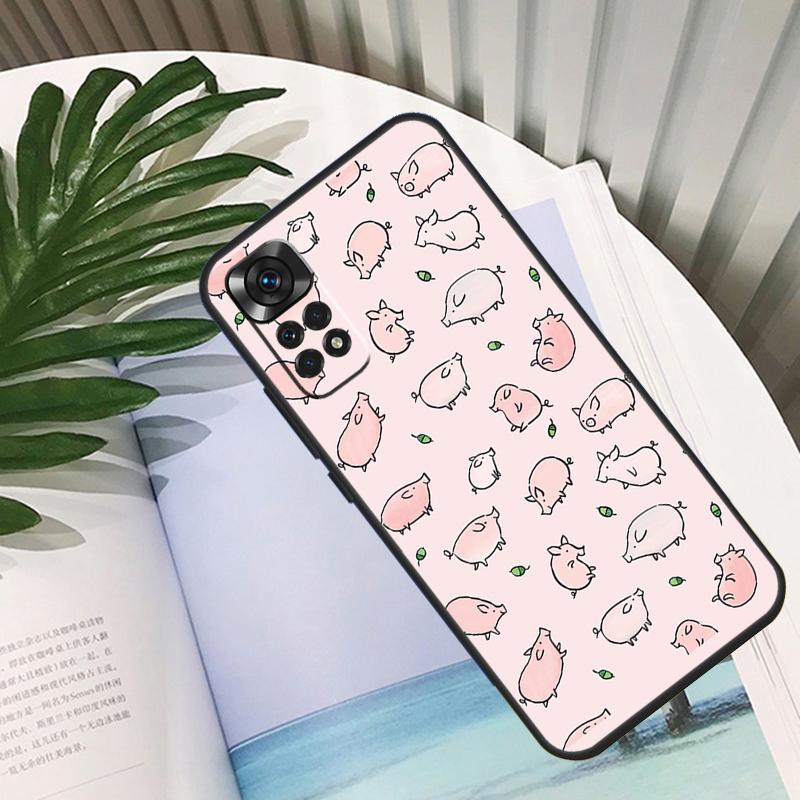 Cute Pink Pig Funda For Xiaomi Redmi Note 14 10 11 12 13 15 Pro Plus Case For Redmi 15 15C 14C 12C 10C 13C