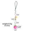 Simple Love Peach Flowers Cell Phone Lanyard Teenage Girl Love Peach Beads Small Fresh Keychain Lanyard