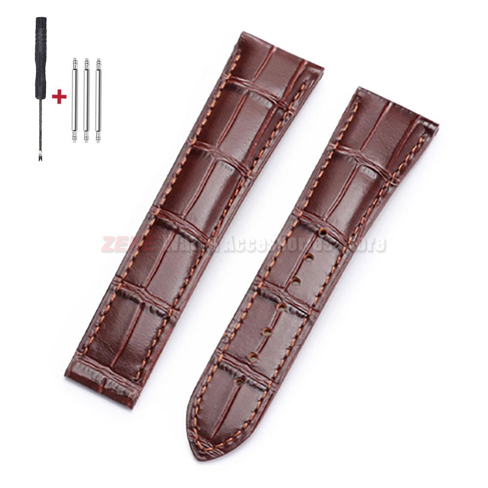 For Omega Seamster Watch Premium Leather Watch Strap 19mm 20mm 21mm 22mm Solid Steel Deployant Clasp Bamboo Cowhide Watch Bands