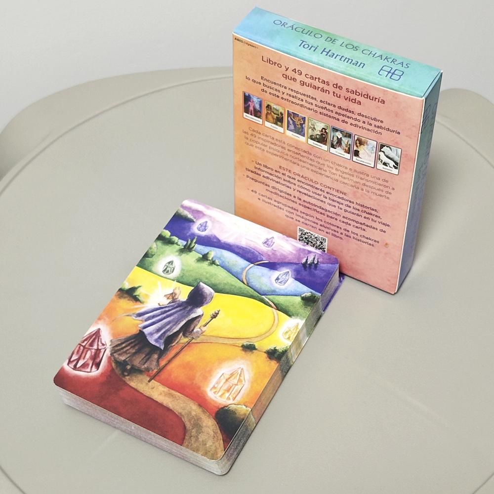 Karty Wyroczni Mądrości Czakr Narzędzie Duchowe do Transformacji Twojego Życia Edycja Hiszpańska 10.4*7.3cm 49 Szt. Kart Wyroczni