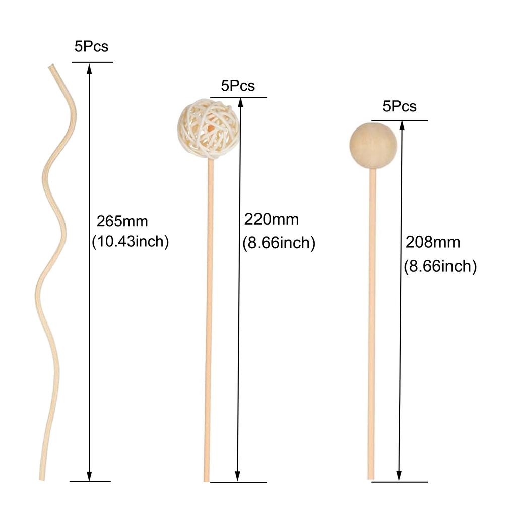 15 Stück Reed Diffuser Ersatzstäbchen DIY Handgemacht Wohnkultur Extra Dick Rattan Aromatherapie Diffusor Nachfüllstäbchen