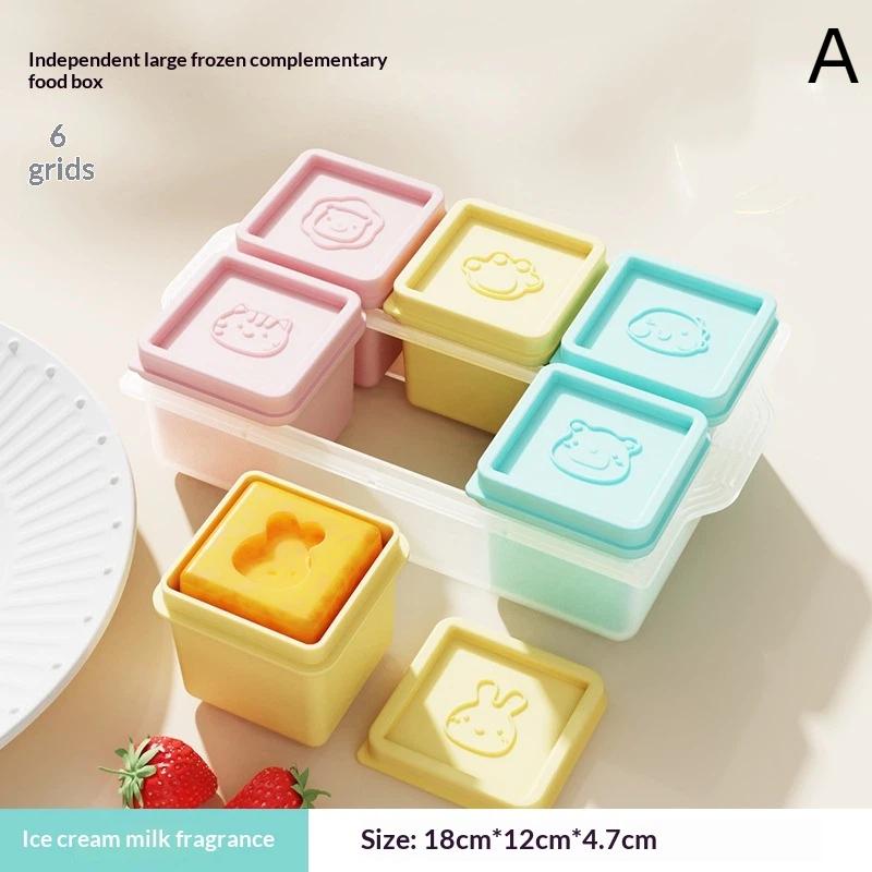 

6-Cube Ice Tray Reusable Silicone Freezer Mold With Lid Large Square Freezer Tray For Soups, Whiskey, Chocolate, Cocktails, Bab