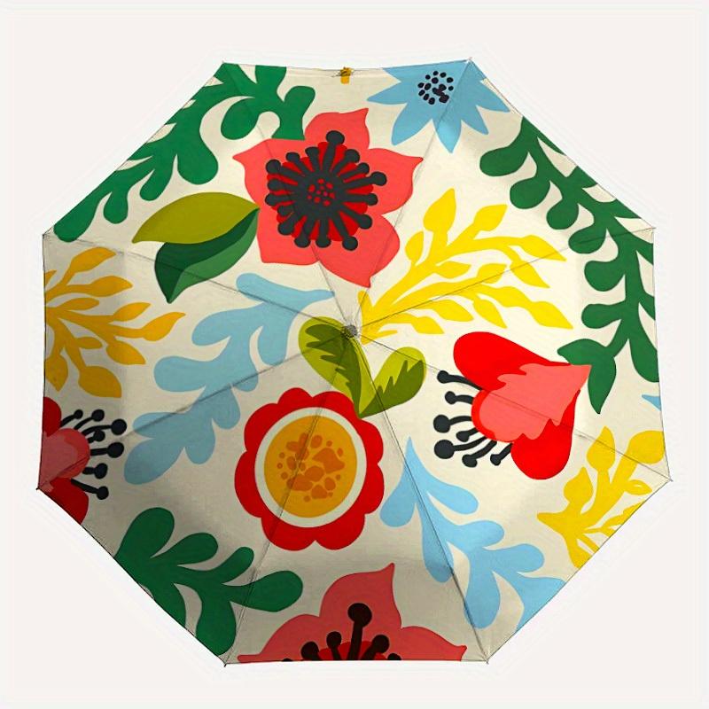 

1pc Floral Pattern Automatic Open/Close Umbrella, Ideal Fan Gift for Birthday, Christmas, Trendy Fashion yy250828093