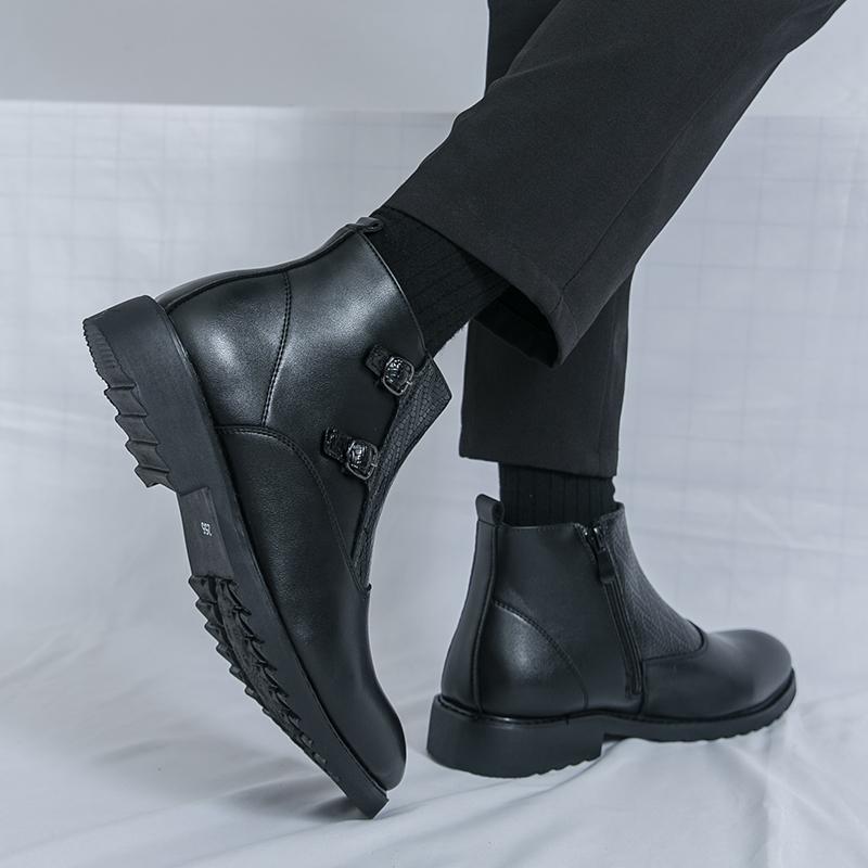 Men’s High Boots Dress Formal Retro Brown Ankle Boots Black Tuxedo Wedding Shoes Plus Size