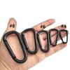 D-Shaped Aluminum Alloy Carabiner with All-Black Electrophoretic Finish (Sizes 4-8)