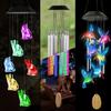 Neues LED Solar Windspiel Licht Bunt Verlaufs Kolibri Schmetterling Kugel Hof Weihnachtsgeschenk Außendekoration