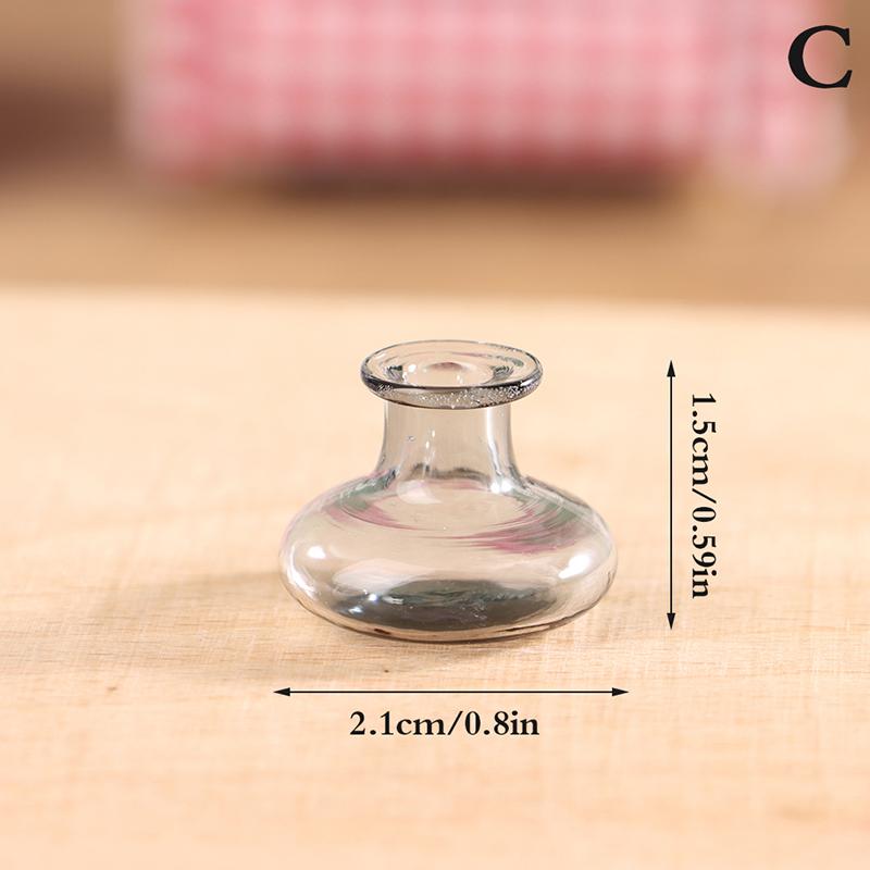 24 Styles 1/12 Lovely Miniature Dollhouse Glass Vase Mini Flower Vase for Doll House Furniture Decoration Accessories