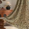Floral Bird Jacquard Curtains Semi-Sheer Kitchen Balcony Window Drapes Rod Pocket Hook Grommet